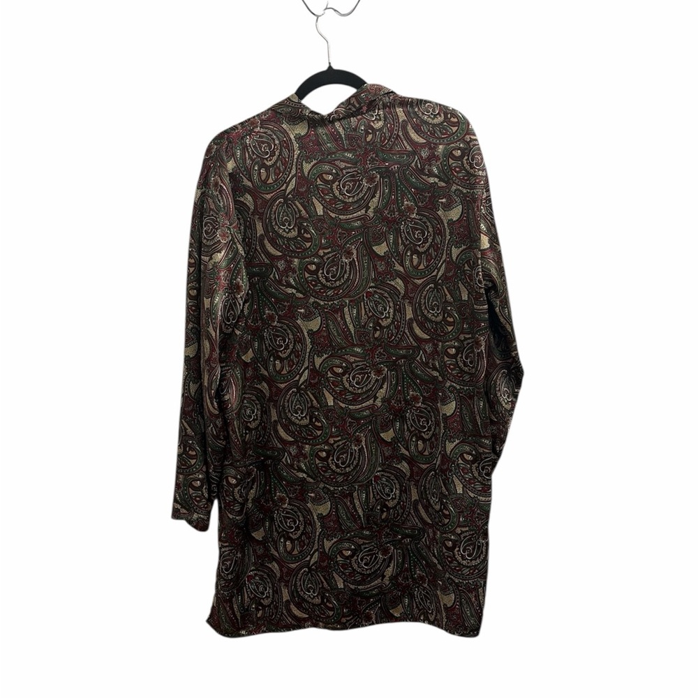 paisley satin button down - Picture 2 of 4